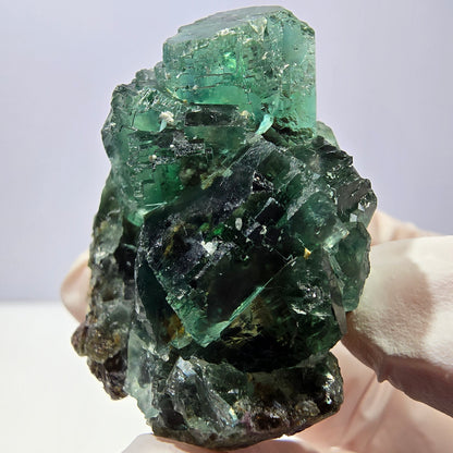 Spécimen de cube de fluorite fantôme, vert parqueté Okorusu, Namibie 42*37*33mm 