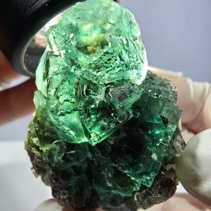 Spécimen de cube de fluorite fantôme, vert parqueté Okorusu, Namibie 42*37*33mm 