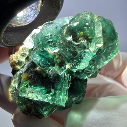 Spécimen de cube de fluorite fantôme, vert parqueté Okorusu, Namibie 42*37*33mm 