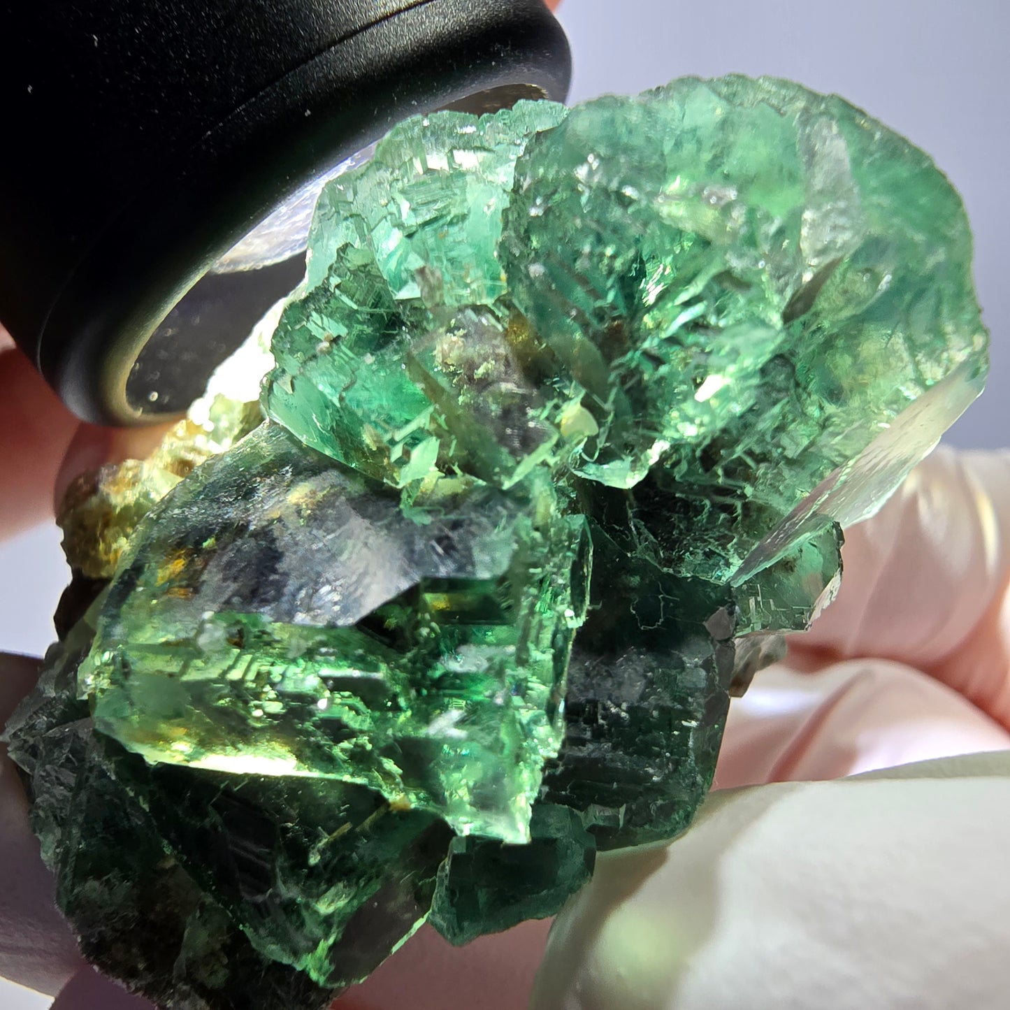 Spécimen de cube de fluorite fantôme, vert parqueté Okorusu, Namibie 42*37*33mm 