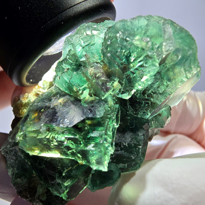 Spécimen de cube de fluorite fantôme, vert parqueté Okorusu, Namibie 42*37*33mm 