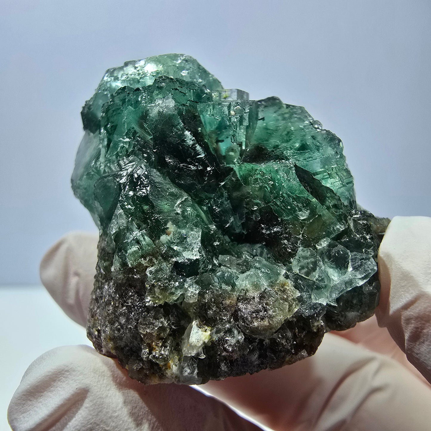 Spécimen de cube de fluorite fantôme, vert parqueté Okorusu, Namibie 42*37*33mm 