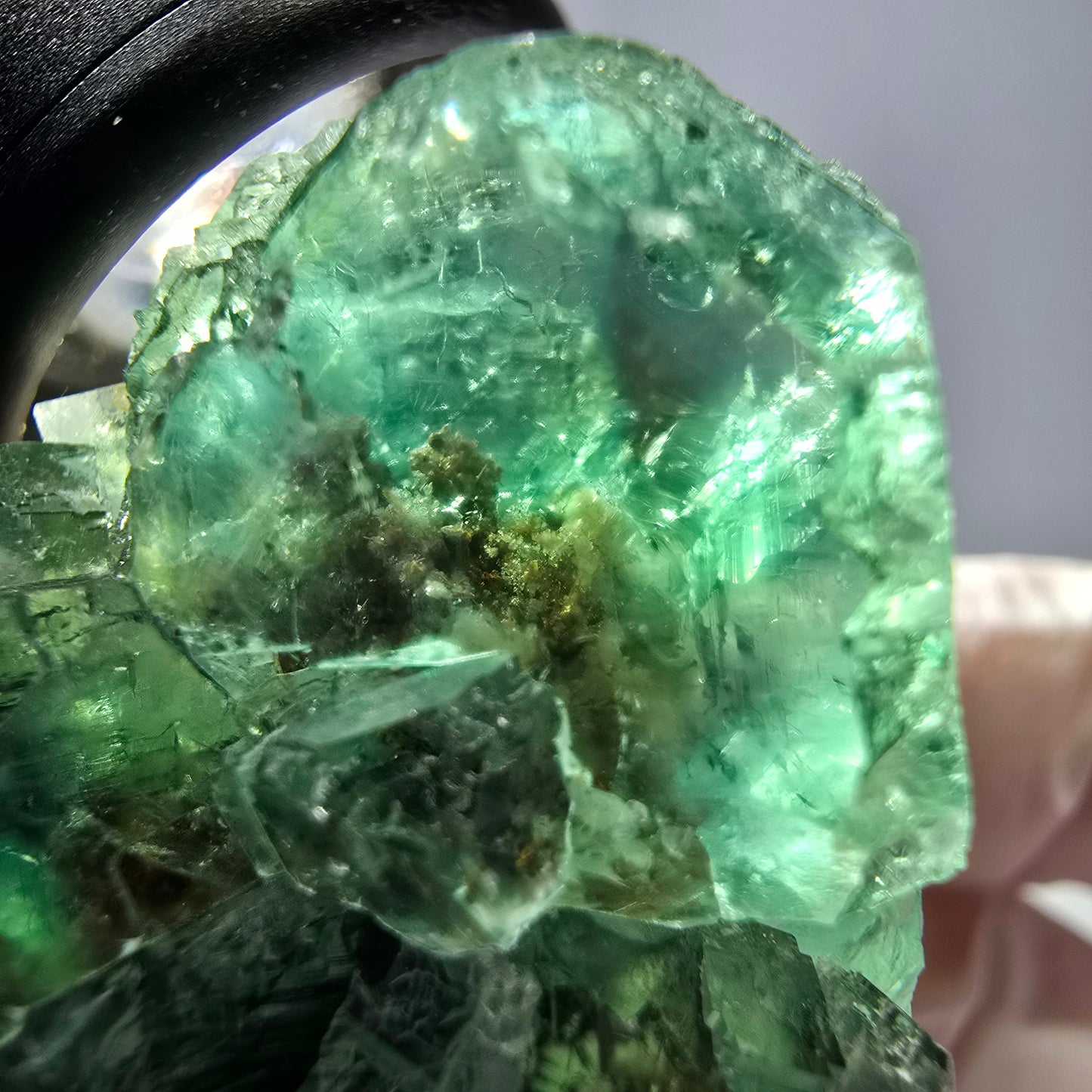 Spécimen de cube de fluorite fantôme, vert parqueté Okorusu, Namibie 42*37*33mm 