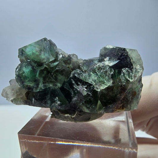 Seltene Phantom Fluorit Würfel, Quarz Stufe, grün Okorusu, Namibia 41*20*20mm