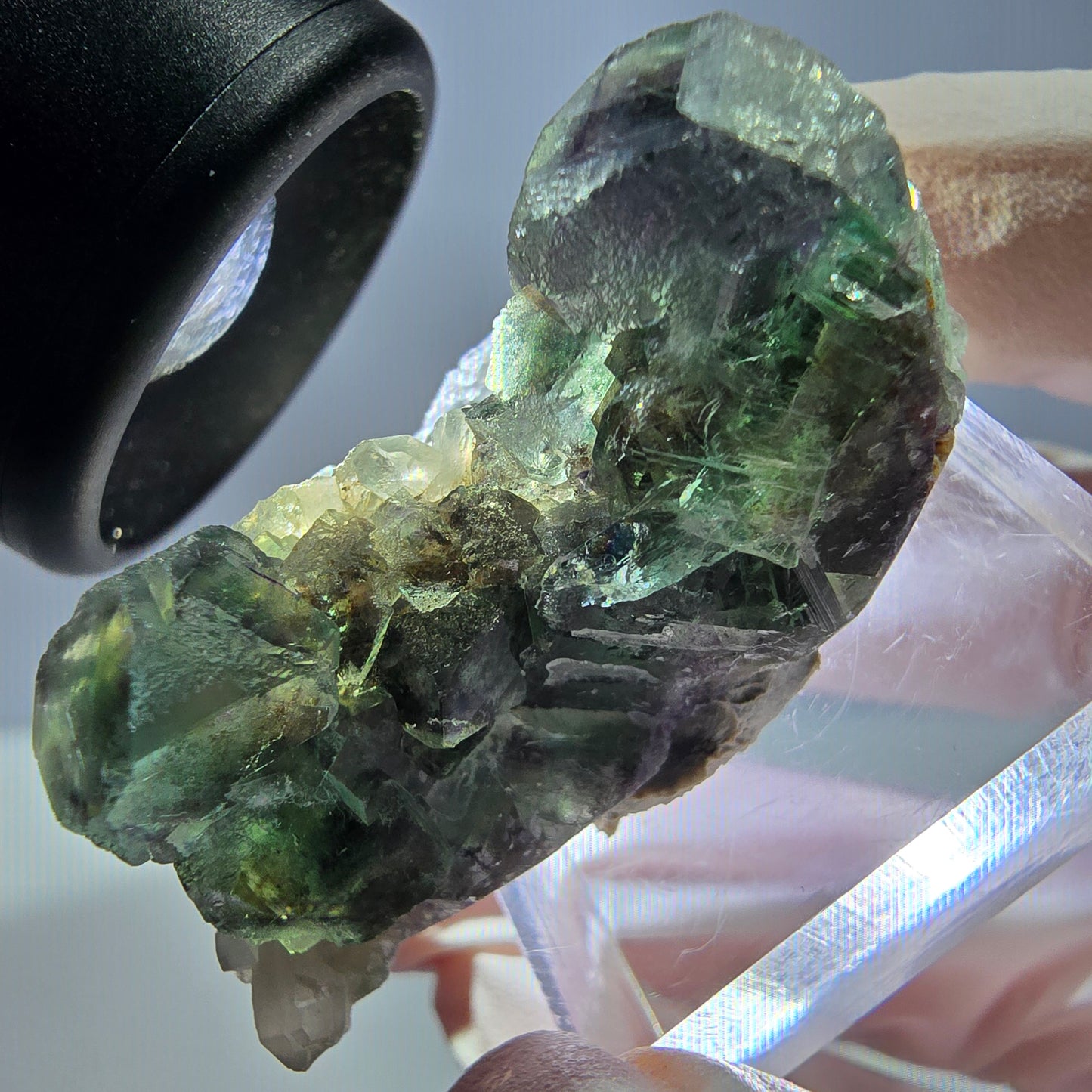 Seltene Phantom Fluorit Würfel, Quarz Stufe, grün Okorusu, Namibia 41*20*20mm