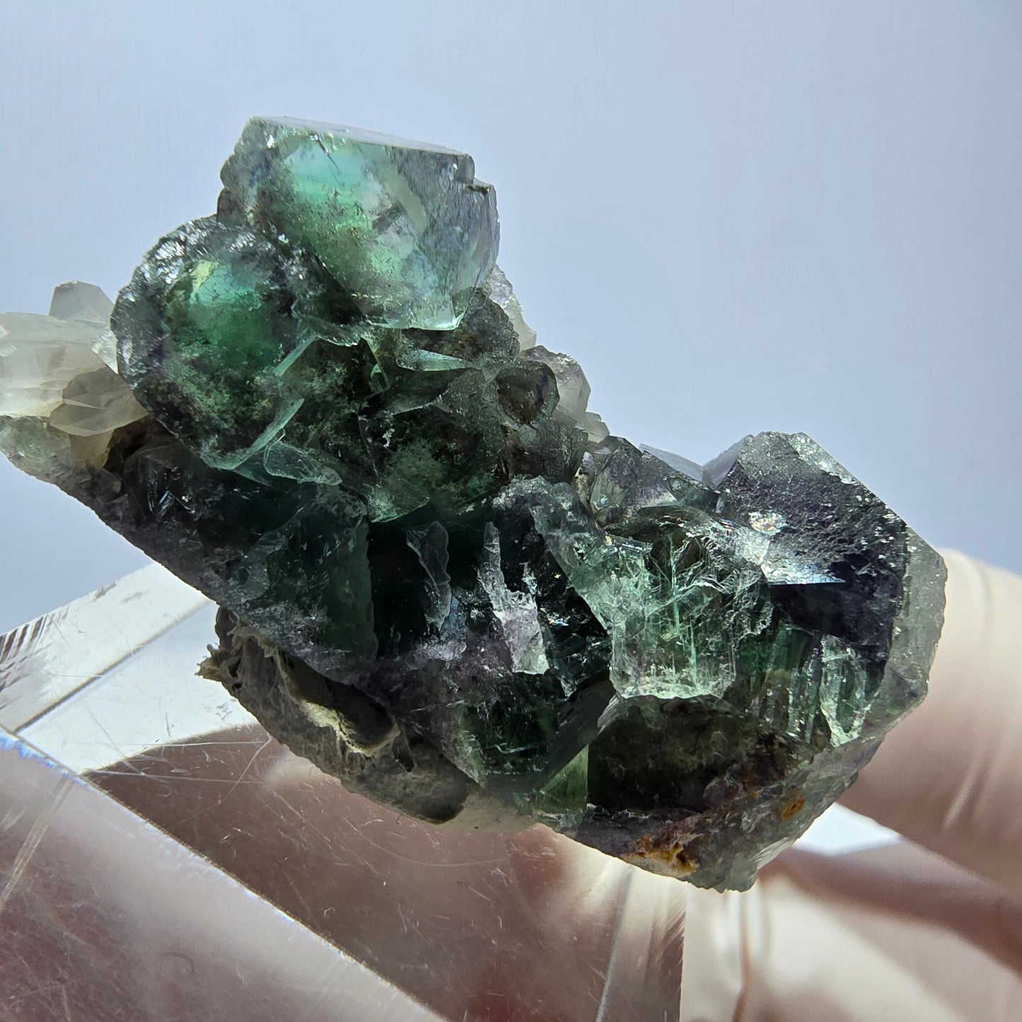 Seltene Phantom Fluorit Würfel, Quarz Stufe, grün Okorusu, Namibia 41*20*20mm