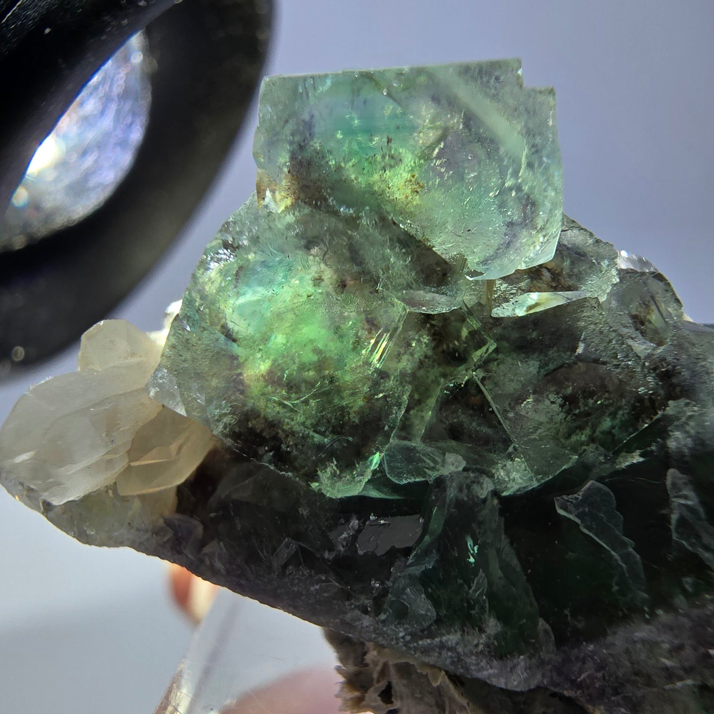 Seltene Phantom Fluorit Würfel, Quarz Stufe, grün Okorusu, Namibia 41*20*20mm