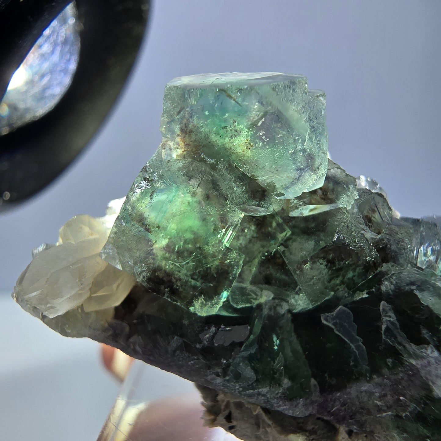 Seltene Phantom Fluorit Würfel, Quarz Stufe, grün Okorusu, Namibia 41*20*20mm