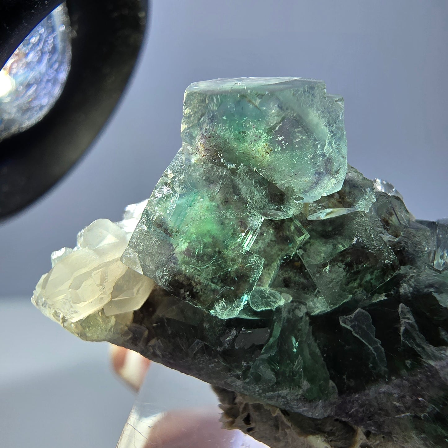Seltene Phantom Fluorit Würfel, Quarz Stufe, grün Okorusu, Namibia 41*20*20mm