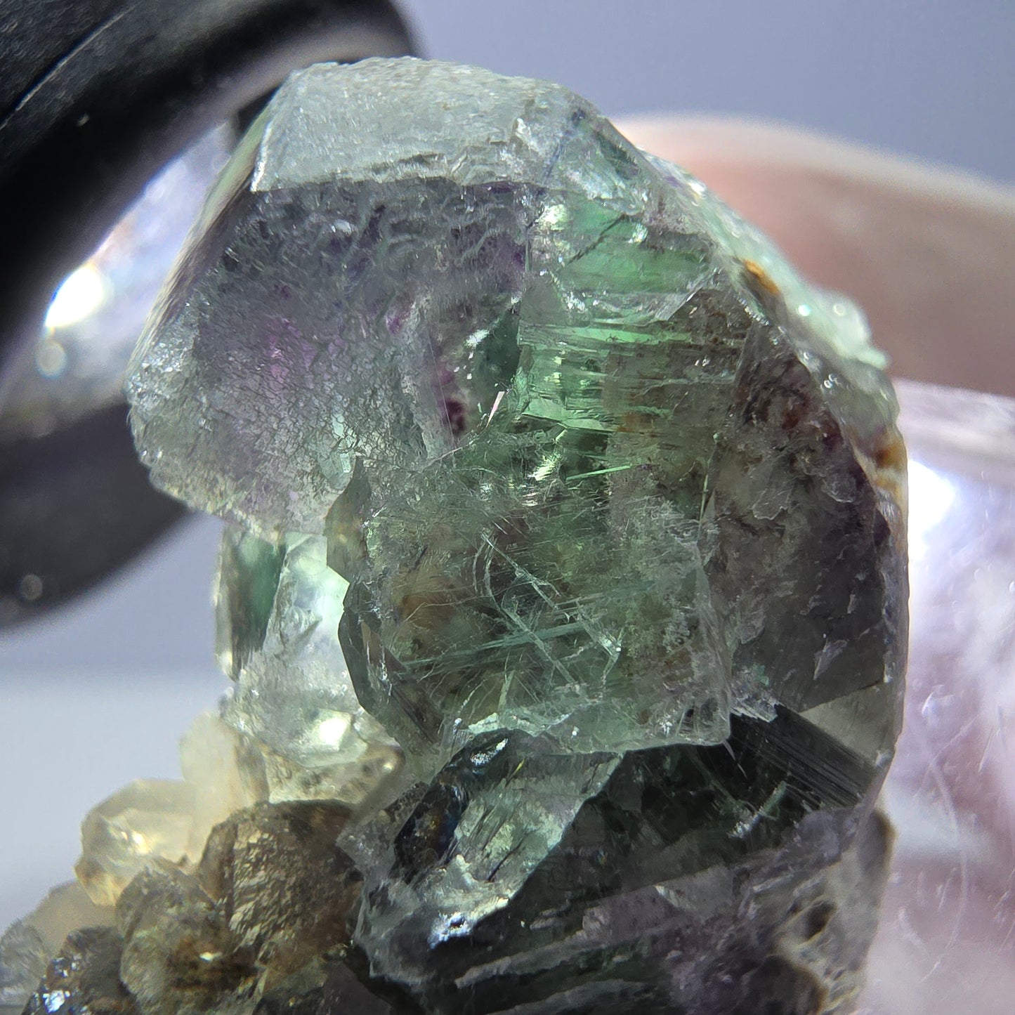 Seltene Phantom Fluorit Würfel, Quarz Stufe, grün Okorusu, Namibia 41*20*20mm