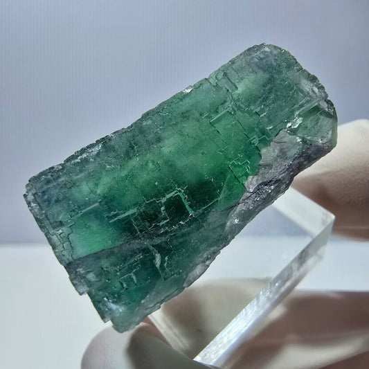 Spécimen de cube de fluorite fantôme, vert parqueté Okorusu, Namibie 34*24*17mm 
