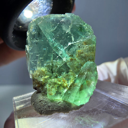Spécimen de cube de fluorite fantôme, vert parqueté Okorusu, Namibie 22*20*19mm 