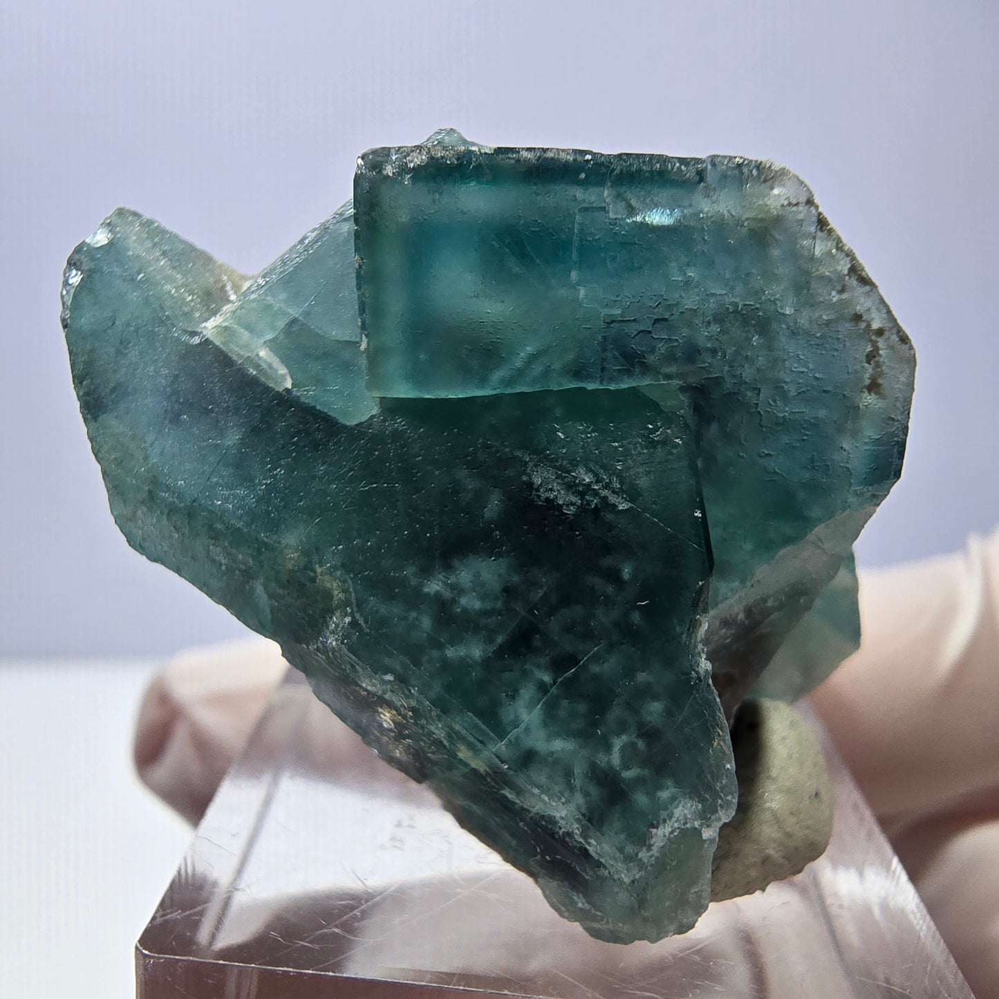 Spécimen de cube de fluorite fantôme, vert parqueté Okorusu, Namibie 35*30*24mm 