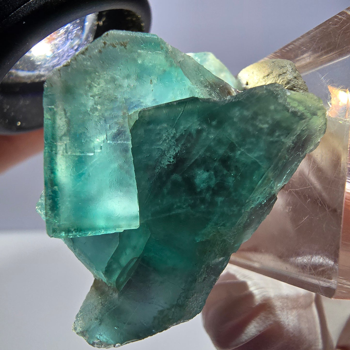 Spécimen de cube de fluorite fantôme, vert parqueté Okorusu, Namibie 35*30*24mm 