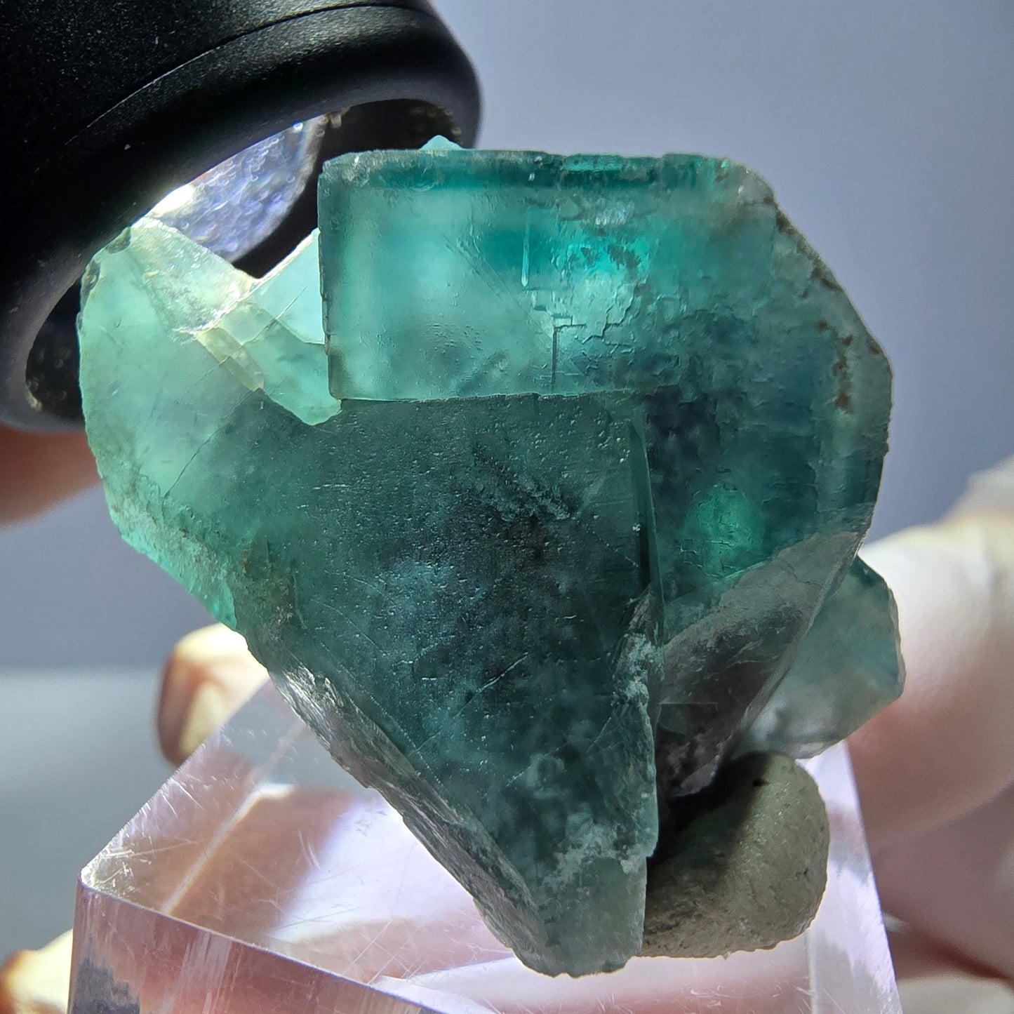 Spécimen de cube de fluorite fantôme, vert parqueté Okorusu, Namibie 35*30*24mm 
