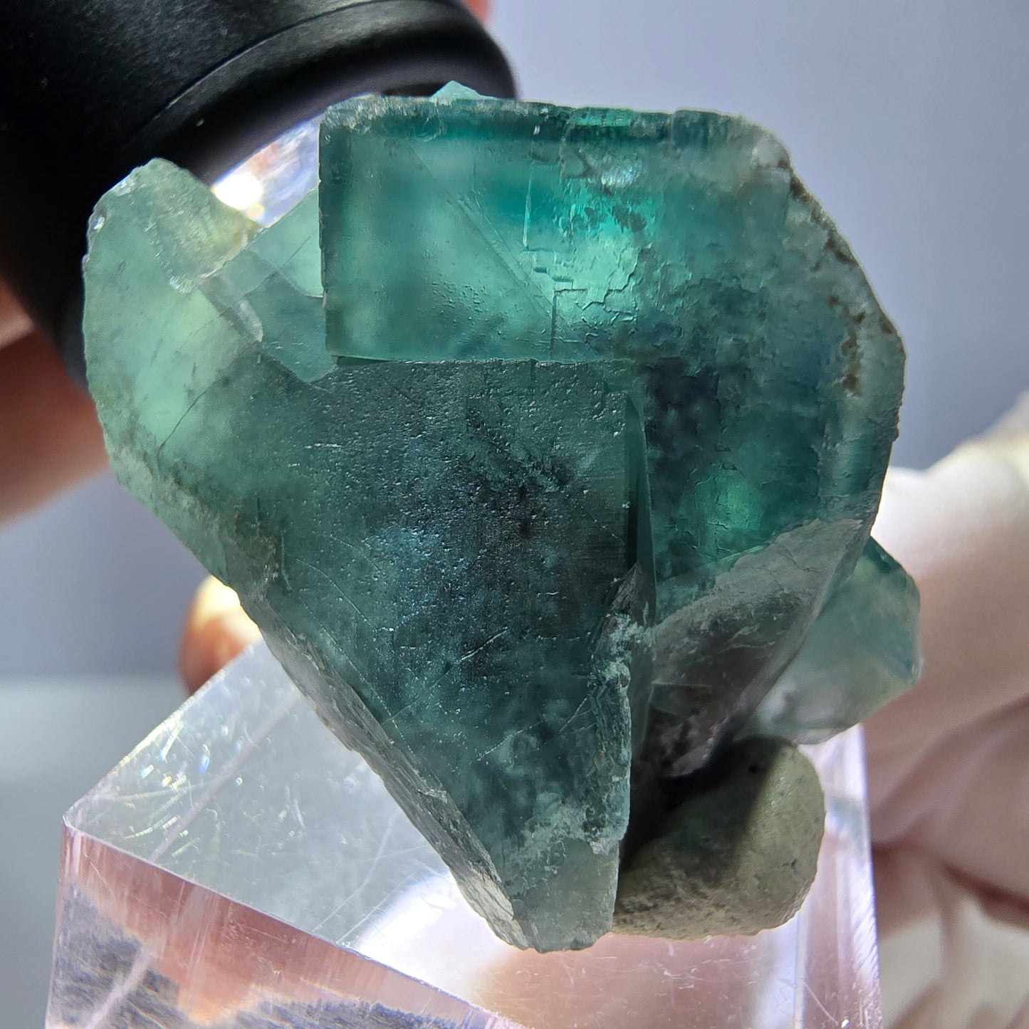 Spécimen de cube de fluorite fantôme, vert parqueté Okorusu, Namibie 35*30*24mm 