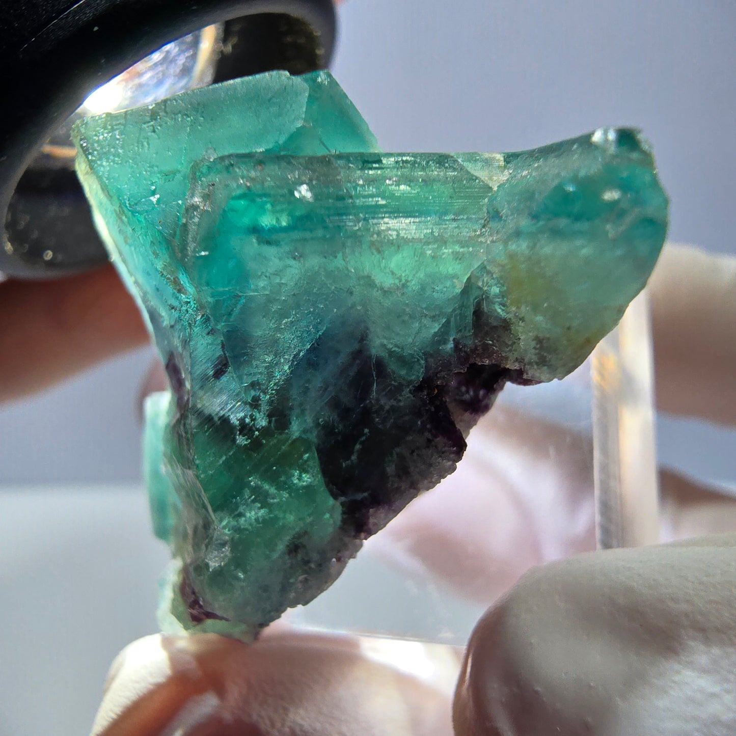 Spécimen de cube de fluorite fantôme, vert parqueté Okorusu, Namibie 35*30*24mm 