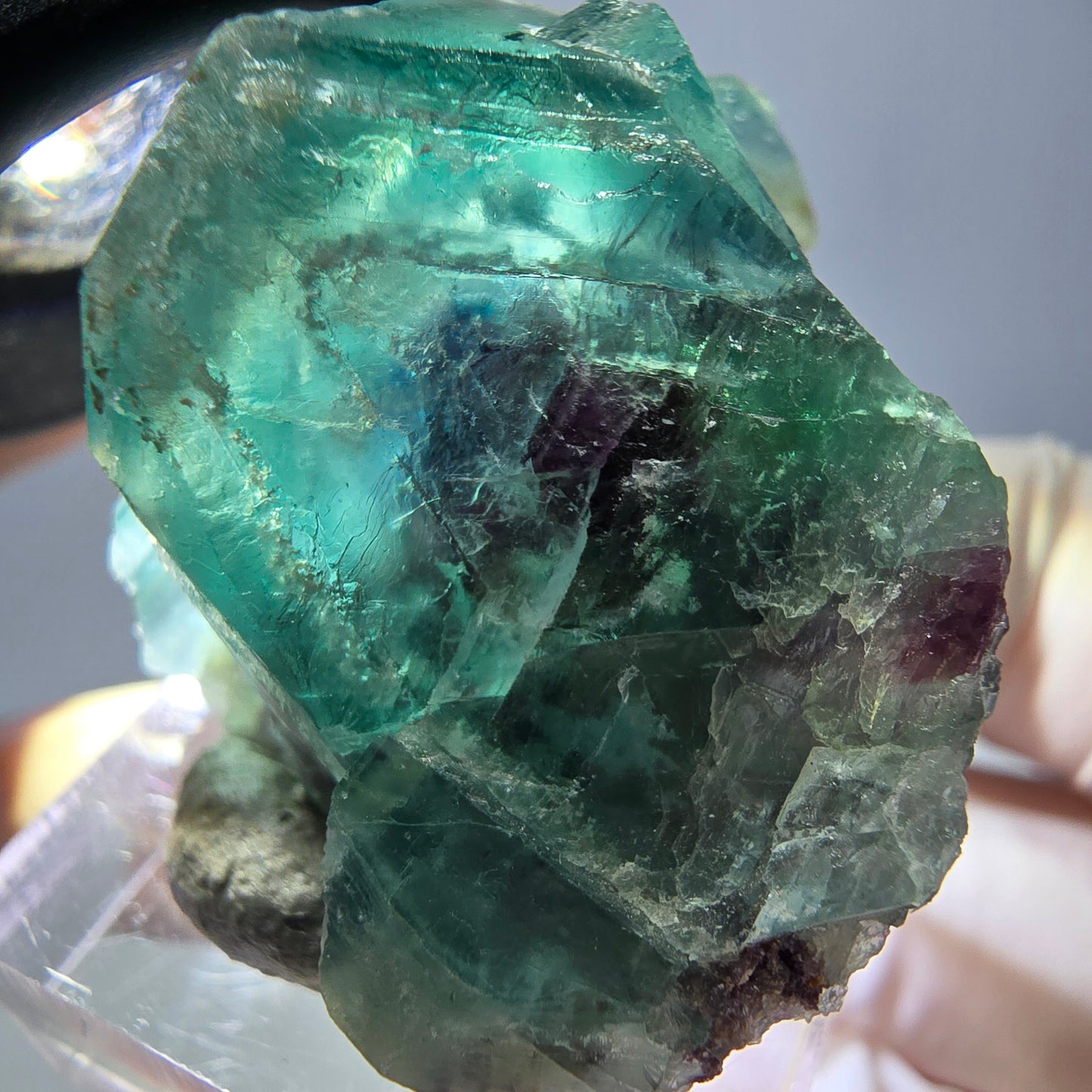 Spécimen de cube de fluorite fantôme, vert parqueté Okorusu, Namibie 35*30*24mm 