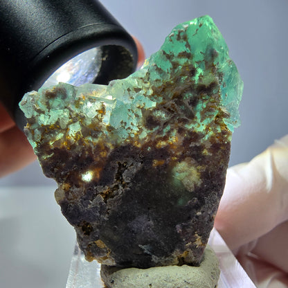 Spécimen de cube de fluorite fantôme, vert parqueté Okorusu, Namibie 39*31*16 mm 