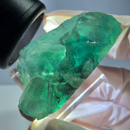 Spécimen de cube de fluorite fantôme, vert parqueté Okorusu, Namibie 39*25*20mm 