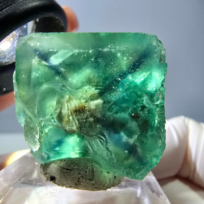 Spécimen de cube de fluorite fantôme, vert parqueté Okorusu, Namibie 30*29*24mm 