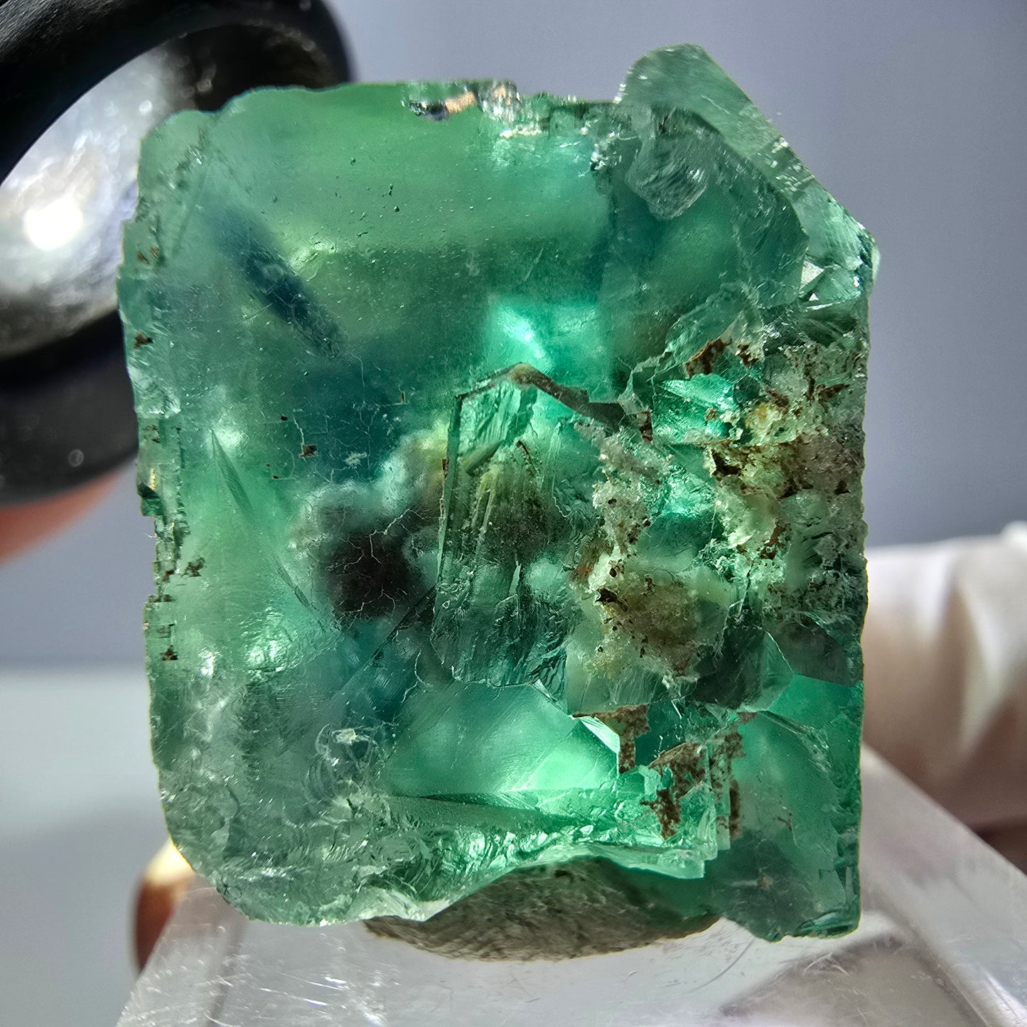 Spécimen de cube de fluorite fantôme, vert parqueté Okorusu, Namibie 30*29*24mm 