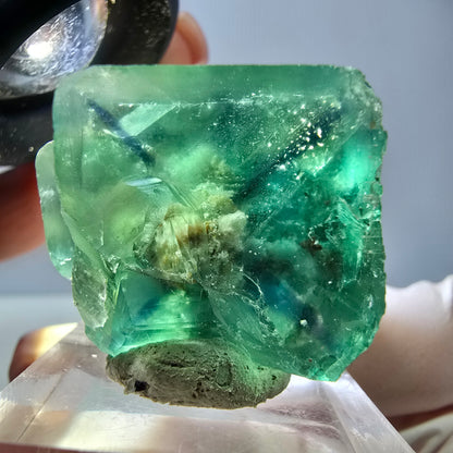 Spécimen de cube de fluorite fantôme, vert parqueté Okorusu, Namibie 30*29*24mm 