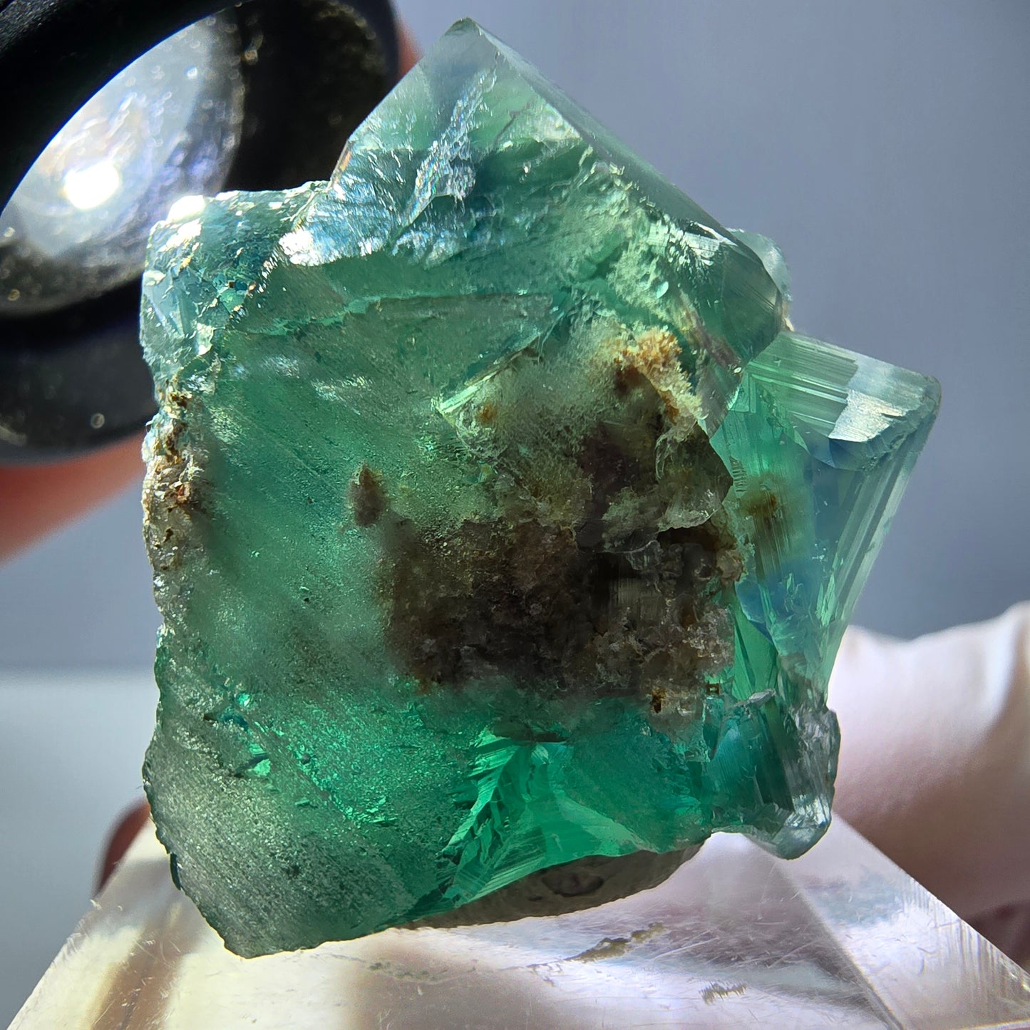 Spécimen de cube de fluorite fantôme, vert parqueté Okorusu, Namibie 30*29*24mm 