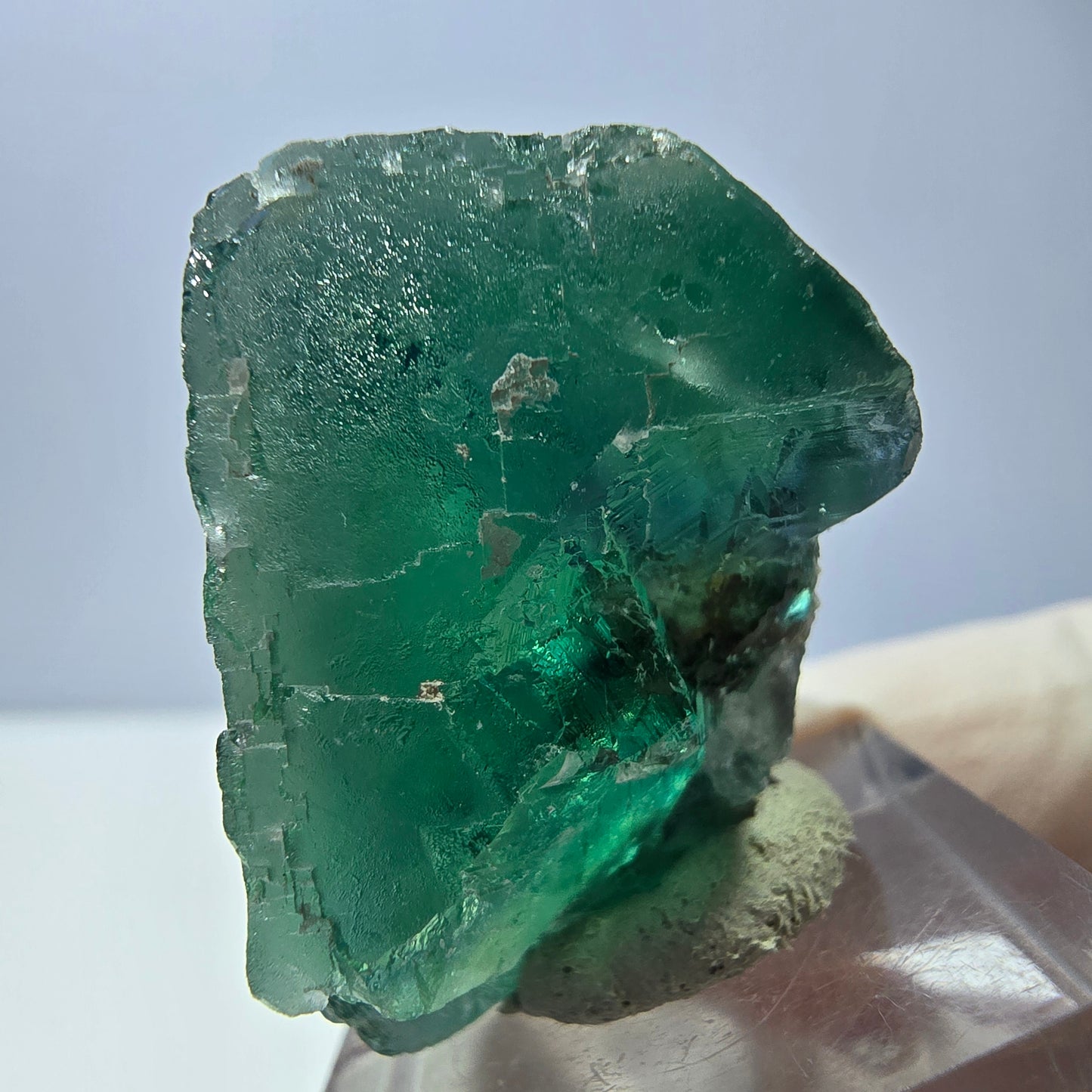 Spécimen de cube de fluorite fantôme, vert parqueté Okorusu, Namibie 32*32*24mm 