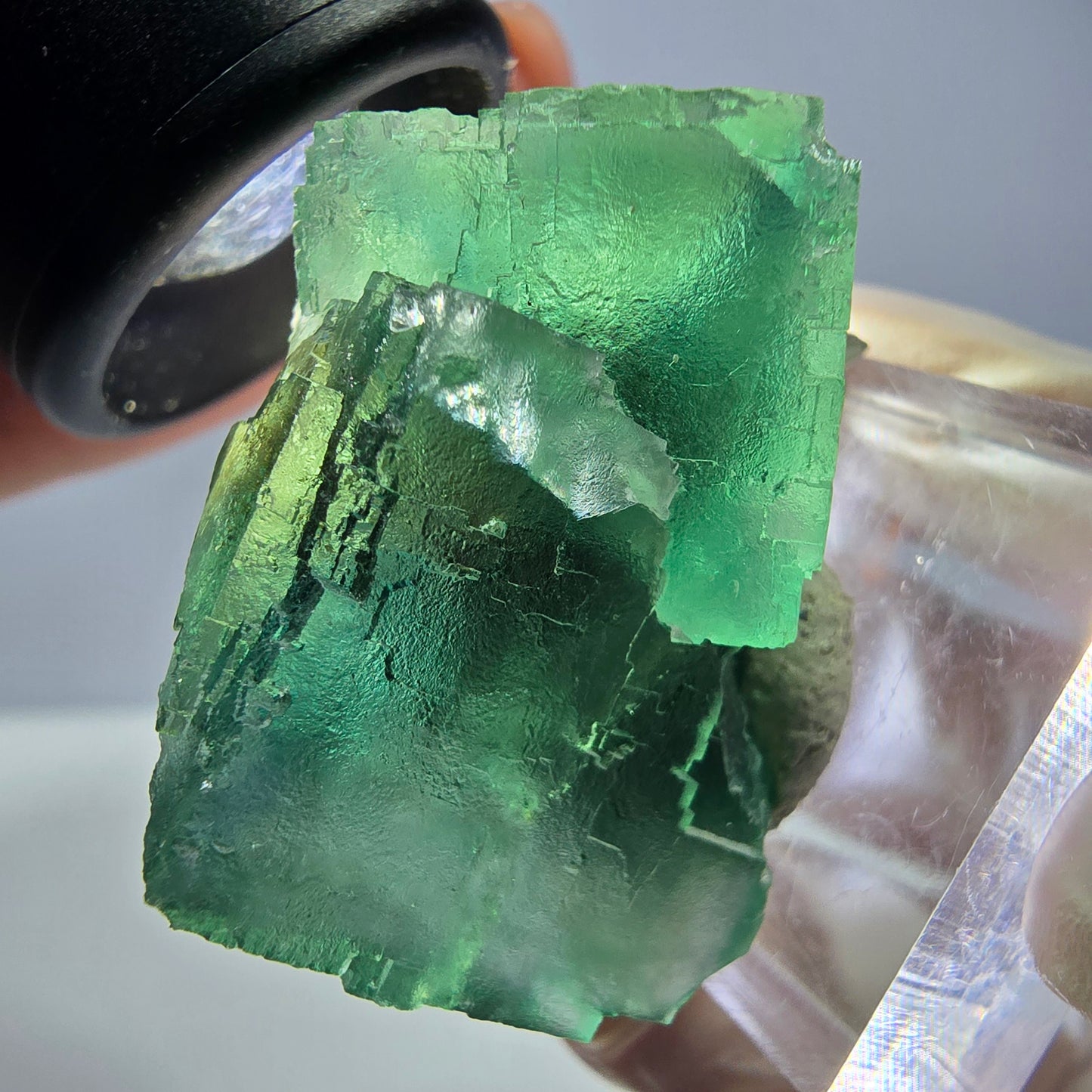 Spécimen de cube de fluorite fantôme, vert parqueté Okorusu, Namibie 34*34*30mm 