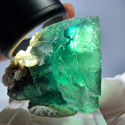 Spécimen de cube de fluorite fantôme, vert parqueté Okorusu, Namibie 34*34*30mm 