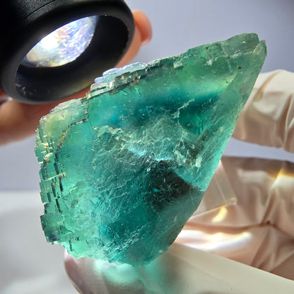 Spécimen de cube de fluorite fantôme, vert parqueté Okorusu, Namibie 44*33*26 mm 