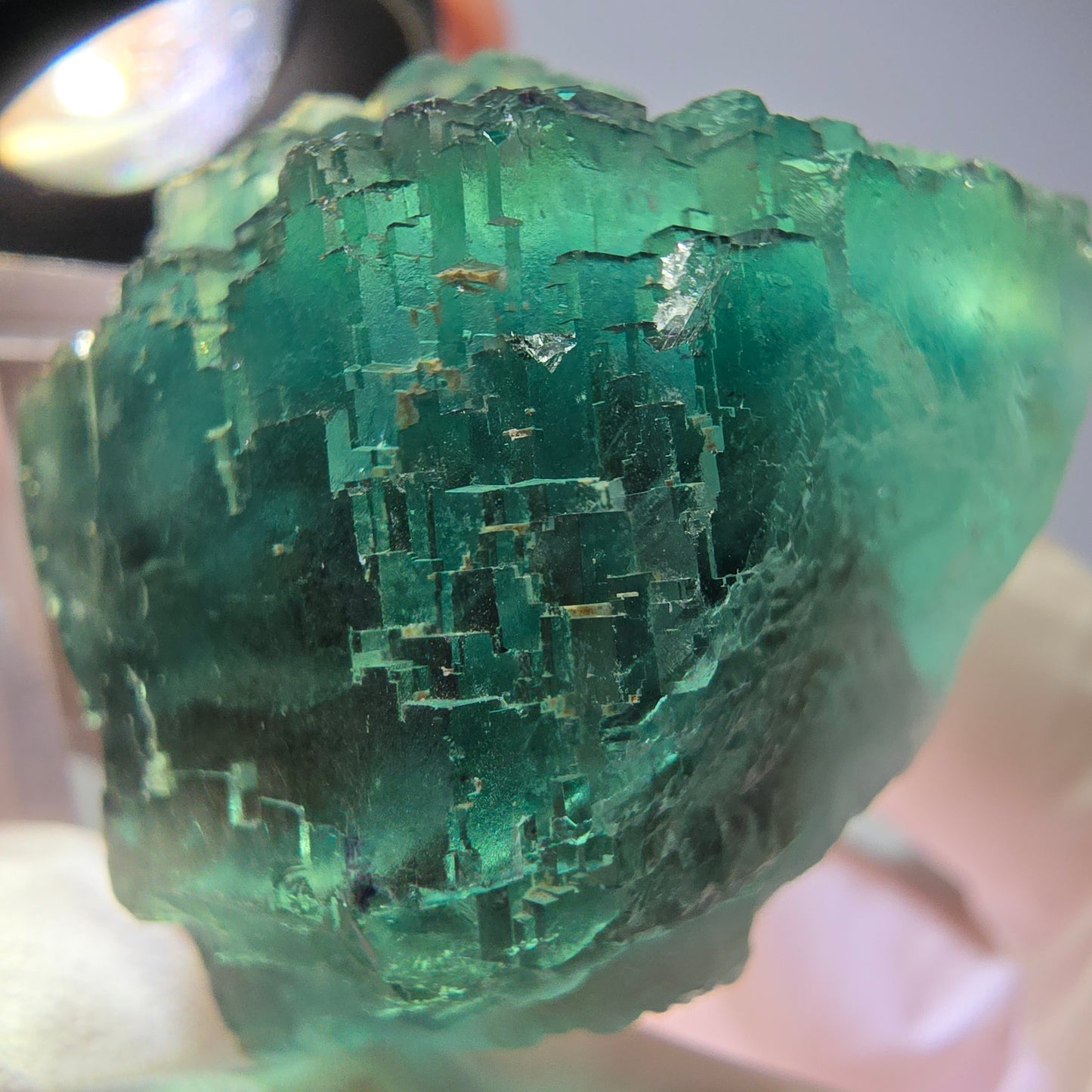 Spécimen de cube de fluorite fantôme, vert parqueté Okorusu, Namibie 44*33*26 mm 
