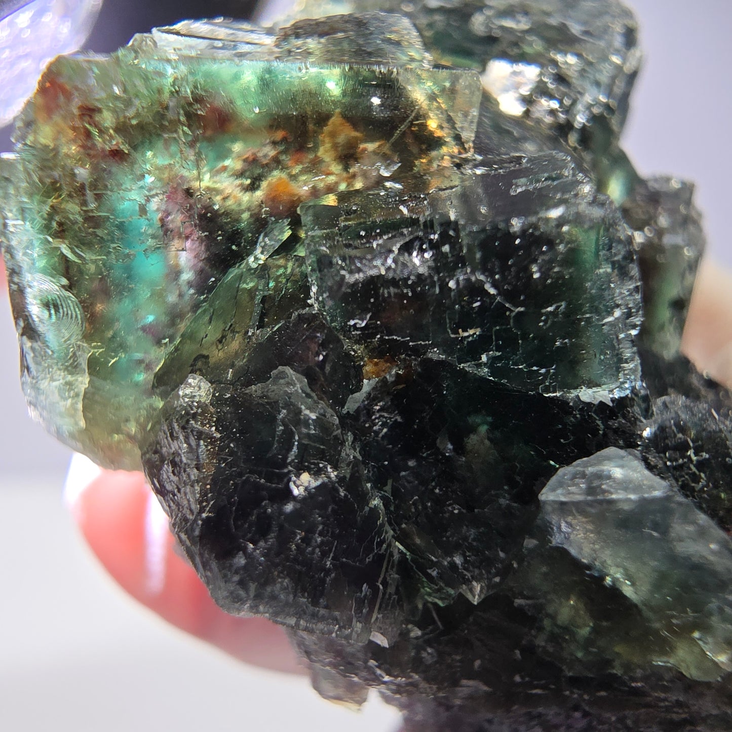 Spécimen de cube de fluorite fantôme, vert parqueté Okorusu, Namibie 36*35*21 mm 