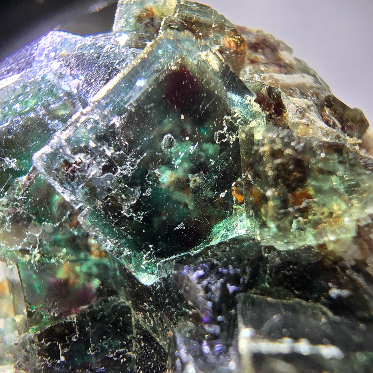 Spécimen de cube de fluorite fantôme, vert parqueté Okorusu, Namibie 36*35*21 mm 