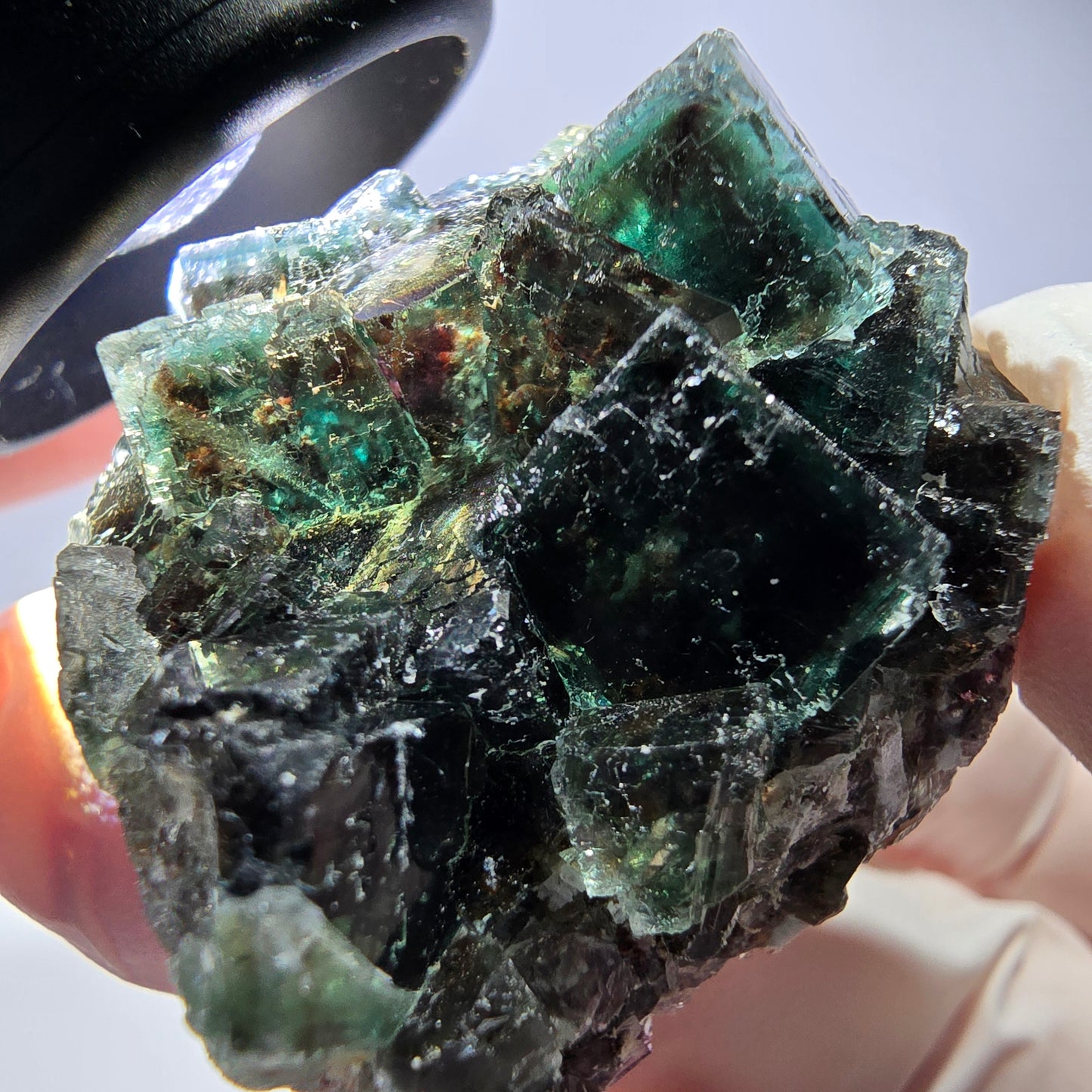 Spécimen de cube de fluorite fantôme, vert parqueté Okorusu, Namibie 36*35*21 mm 