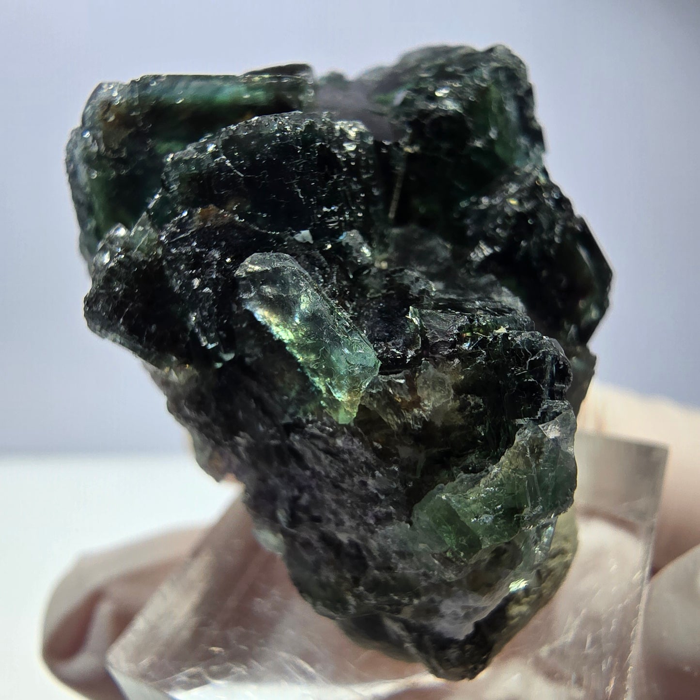 Spécimen de cube de fluorite fantôme, vert parqueté Okorusu, Namibie 36*35*21 mm 