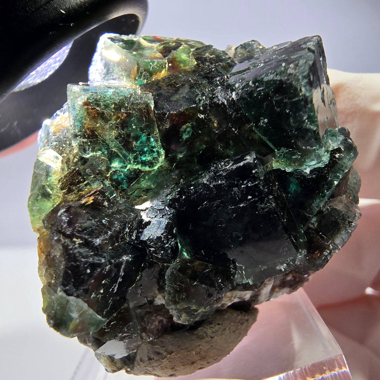 Spécimen de cube de fluorite fantôme, vert parqueté Okorusu, Namibie 36*35*21 mm 