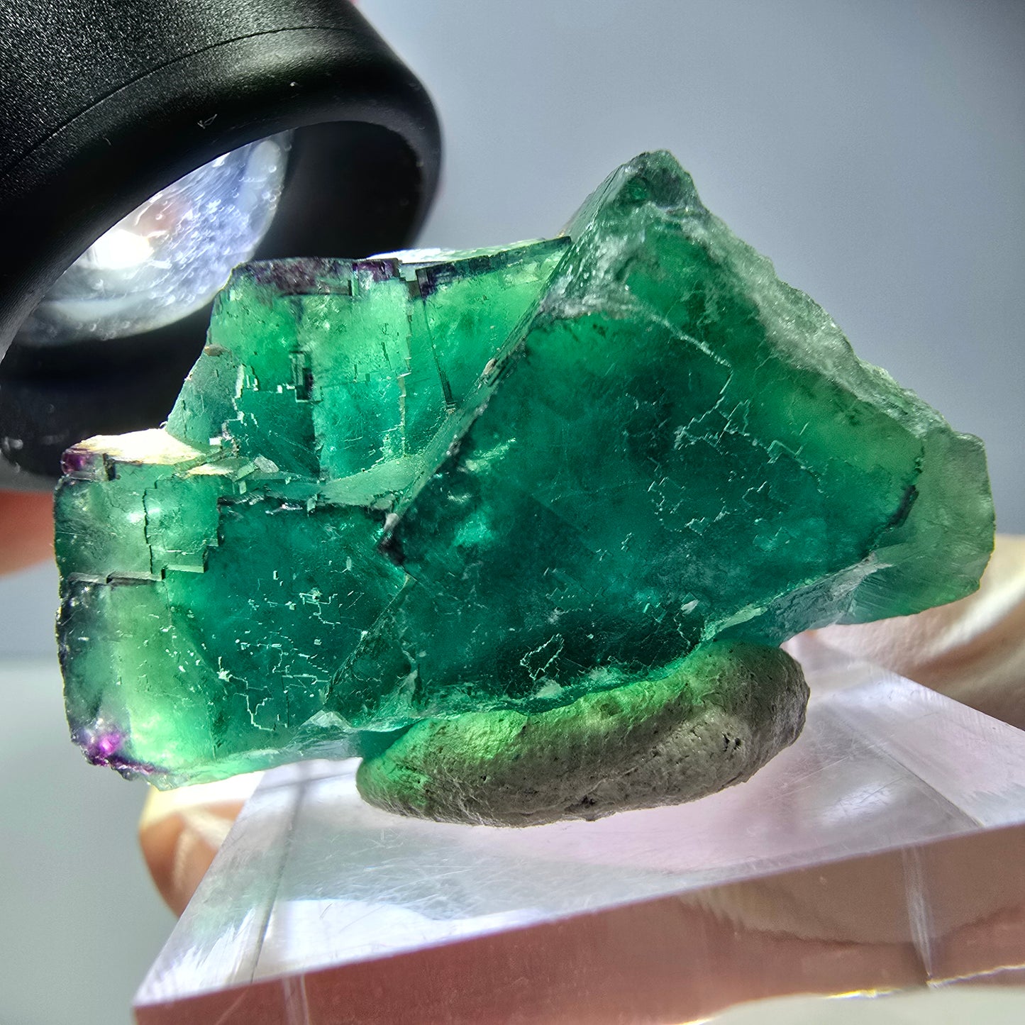 Spécimen de cube de fluorite fantôme, vert parqueté Okorusu, Namibie 36*21*17mm 