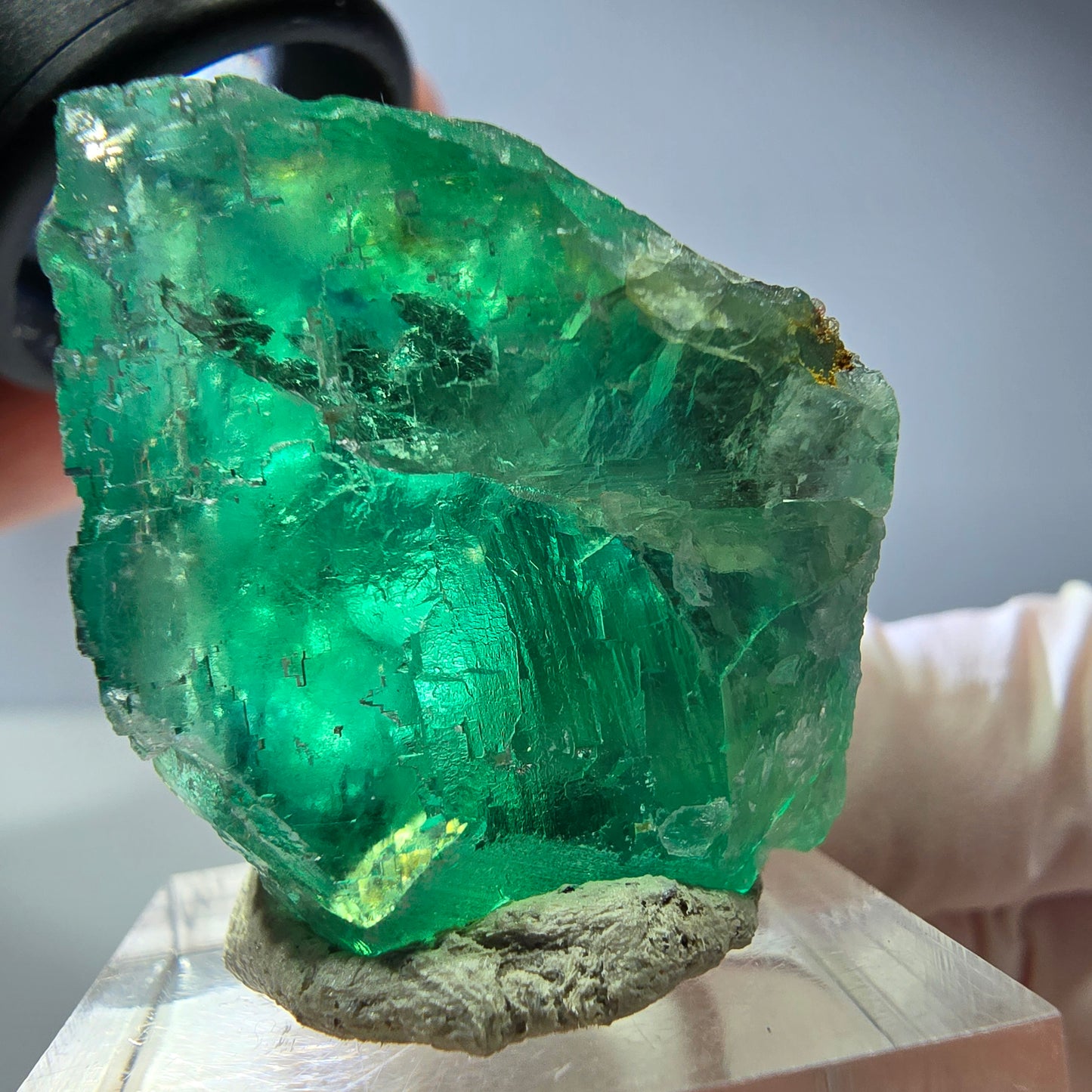 Spécimen de cube de fluorite fantôme, vert parqueté Okorusu, Namibie 34*28*23mm 