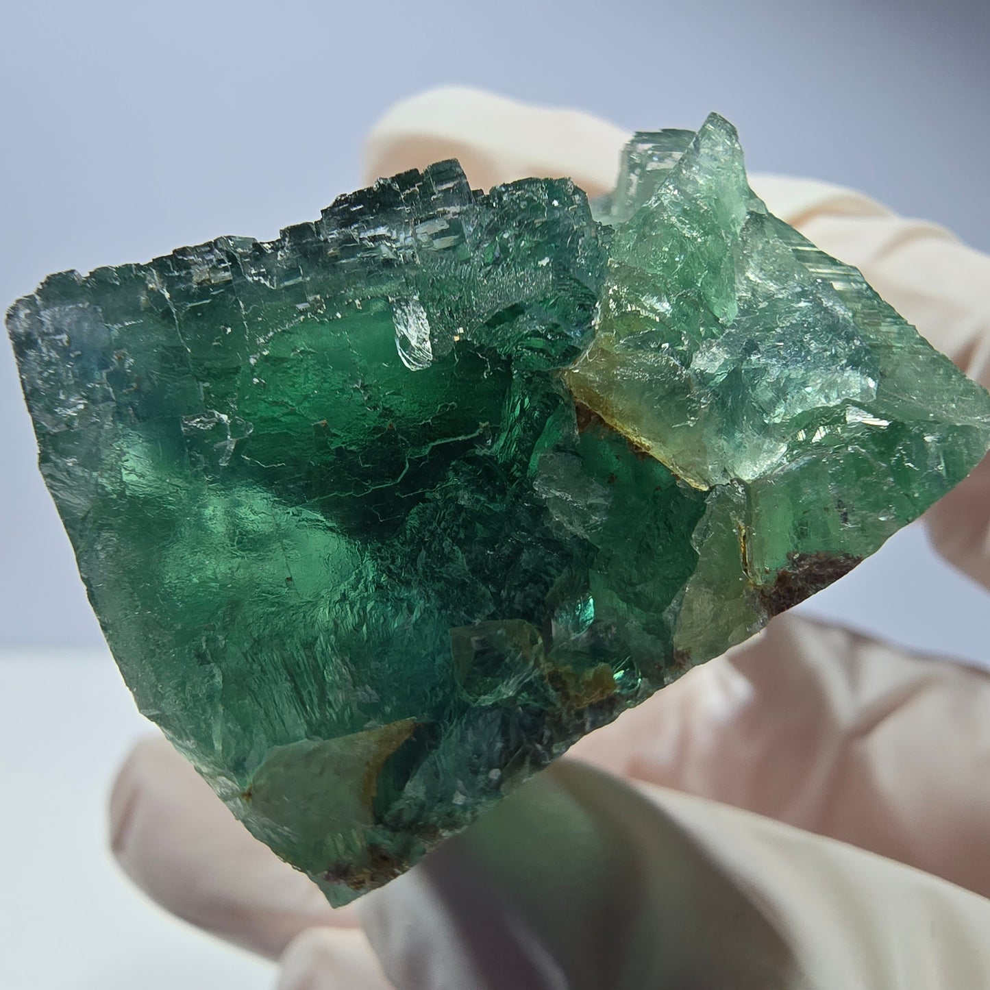 Spécimen de cube de fluorite fantôme, vert parqueté Okorusu, Namibie 34*28*23mm 