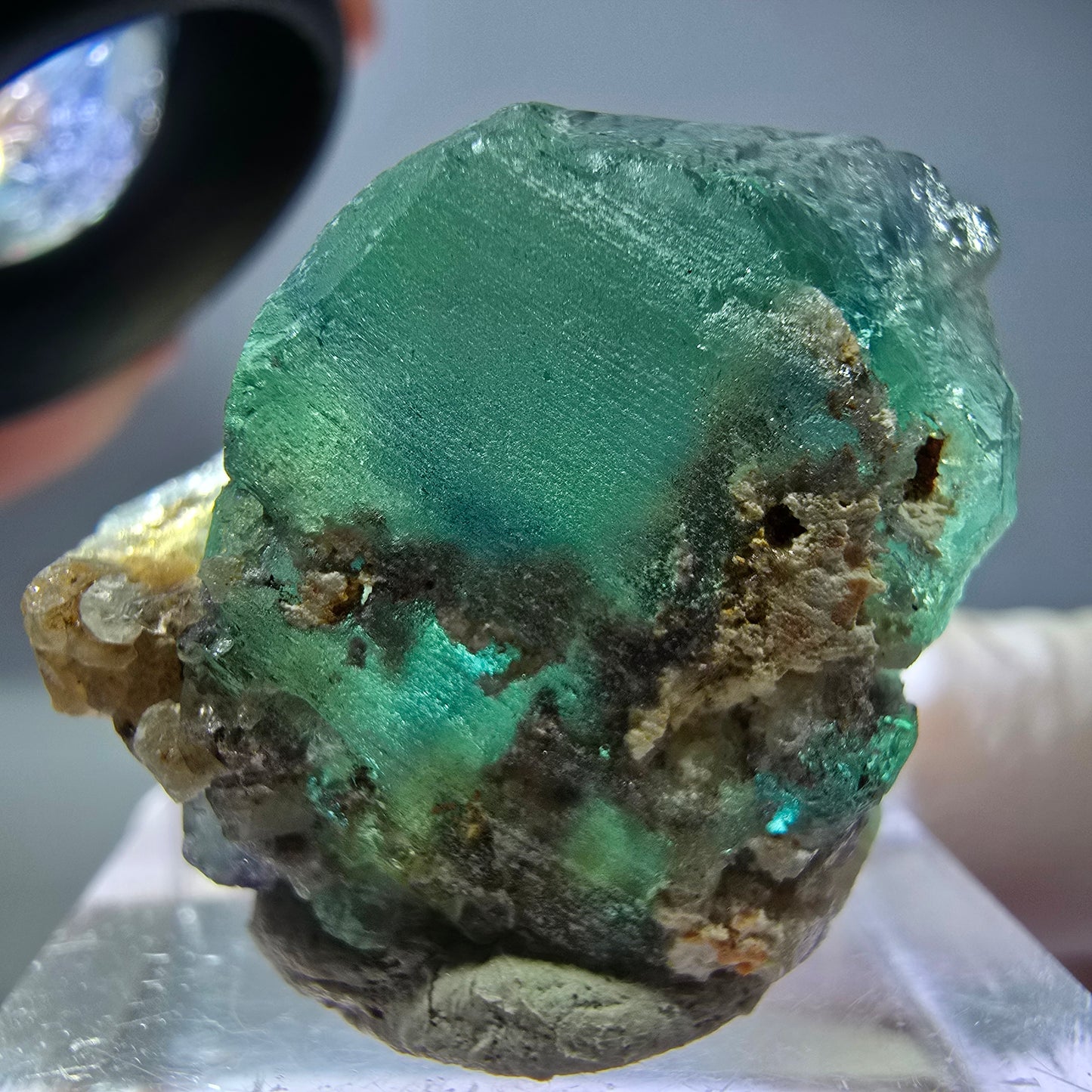 Spécimen de cube de fluorite fantôme, vert parqueté Okorusu, Namibie 26*22*16 mm 
