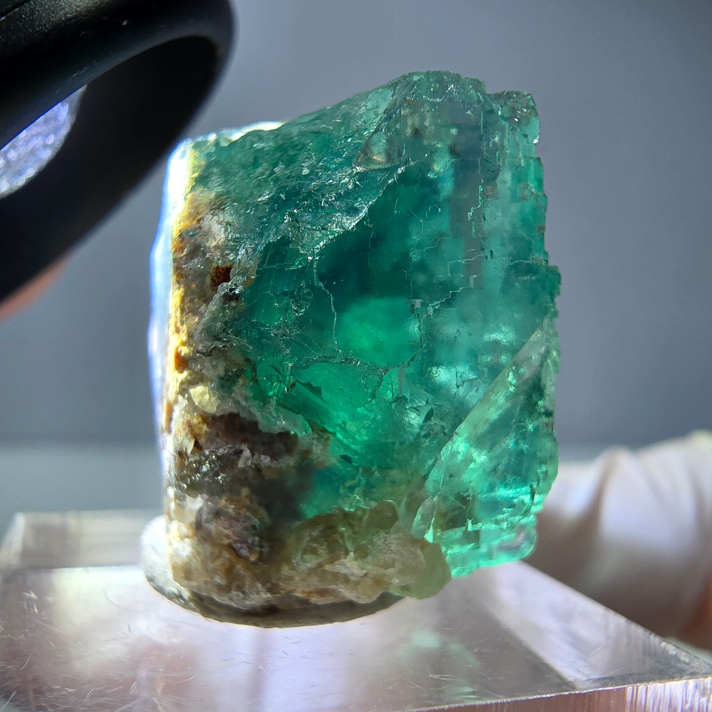 Spécimen de cube de fluorite fantôme, vert parqueté Okorusu, Namibie 26*22*16 mm 
