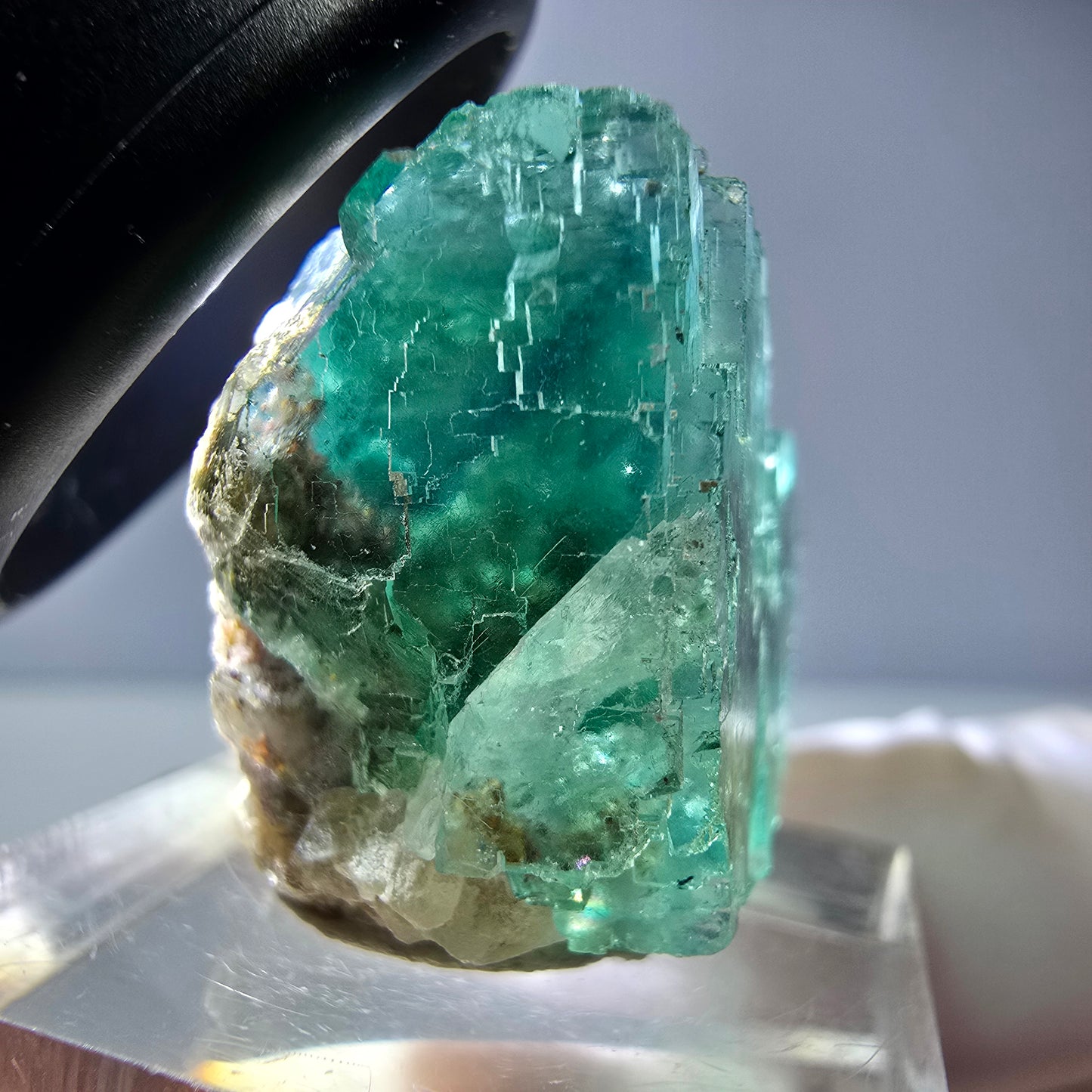 Spécimen de cube de fluorite fantôme, vert parqueté Okorusu, Namibie 26*22*16 mm 