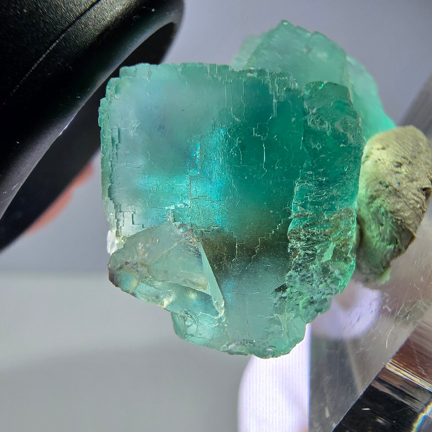 Spécimen de cube de fluorite fantôme, vert parqueté Okorusu, Namibie 31*23*19mm 