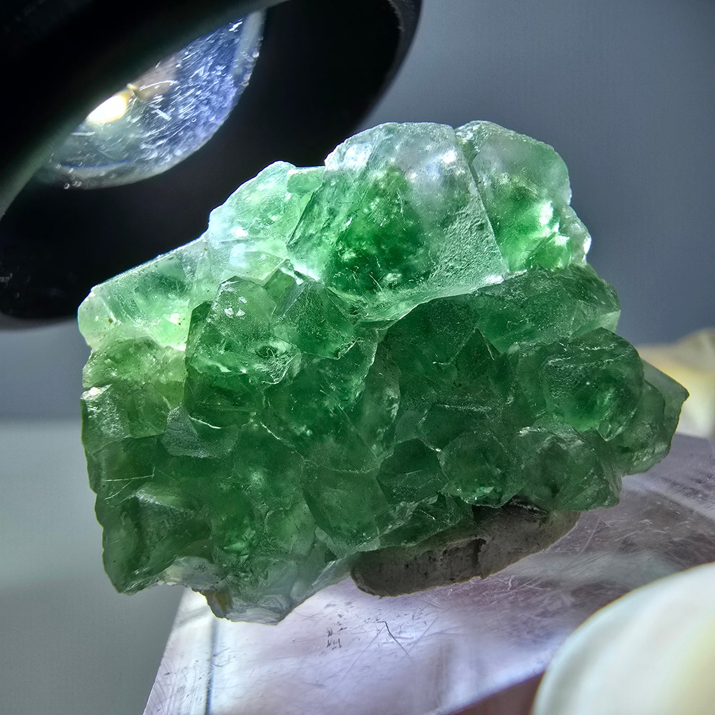 Phantom Fluorit, Schörl Turmalin Stufe, grün Erongo, Namibia 28*20*14mm