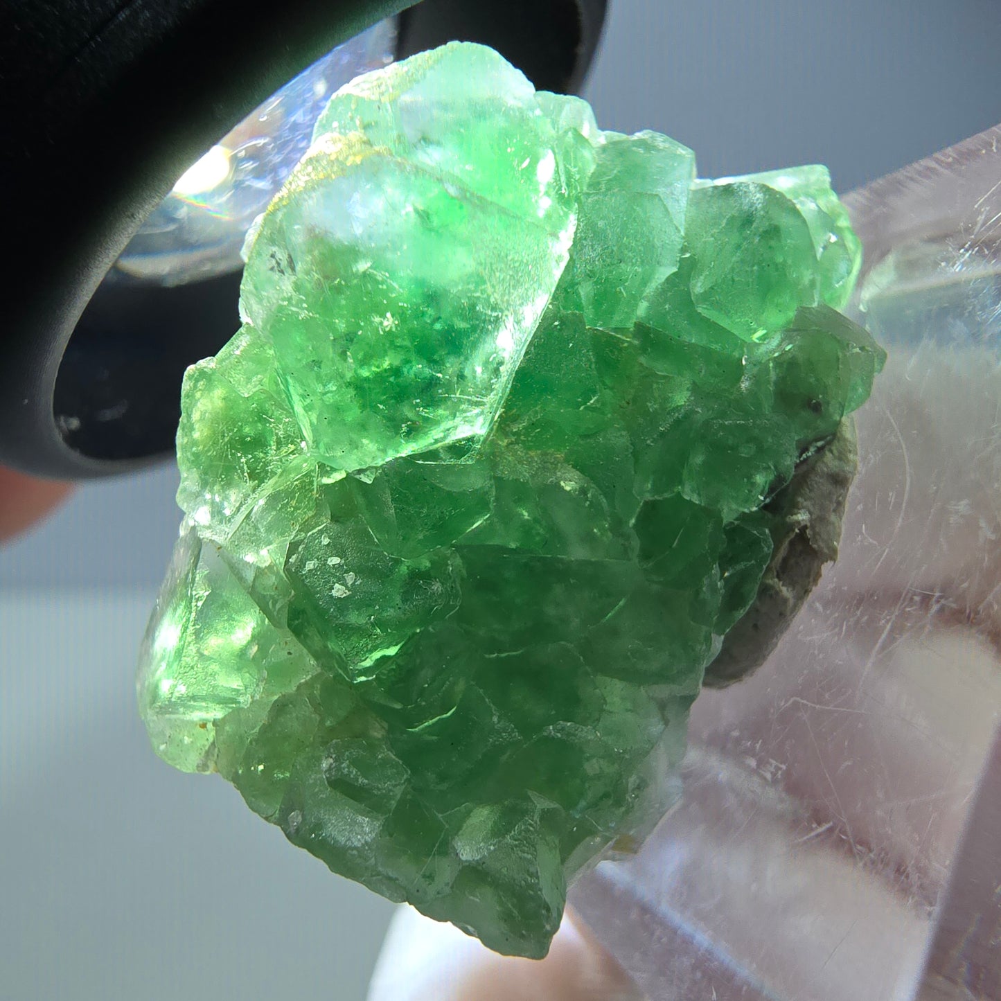Phantom Fluorit, Schörl Turmalin Stufe, grün Erongo, Namibia 28*20*14mm