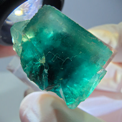 Spécimen de cube de fluorite fantôme, vert parqueté Okorusu, Namibie 23*20*16 mm 