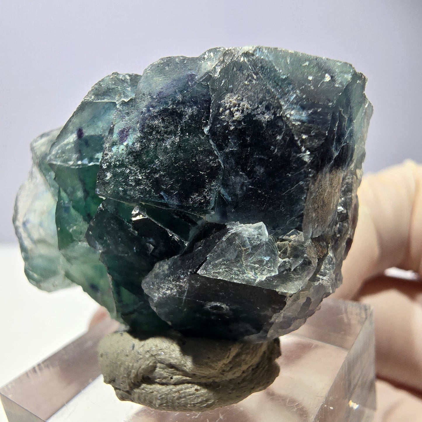 Spécimen de cube de fluorite fantôme, vert parqueté Okorusu, Namibie 33*29*20mm 