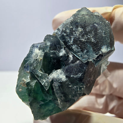 Spécimen de cube de fluorite fantôme, vert parqueté Okorusu, Namibie 33*29*20mm 